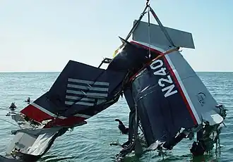 La section arrière du Beechcraft 1900D impliqué, après le crash du vol 9446