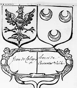 Blasons de Jean de Coligny et d'Éléonore de Courcelles