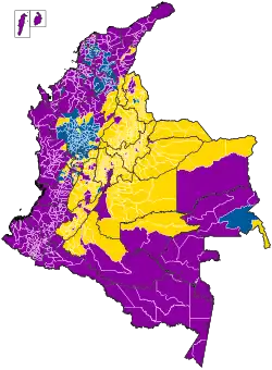 Candidat arrivé en tête au 1er tour par municipalité