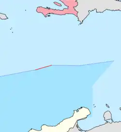 Tracé de la frontière (en rouge)