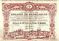 Obligation de la colonie française de Madagascar en date du 7 mai 1897