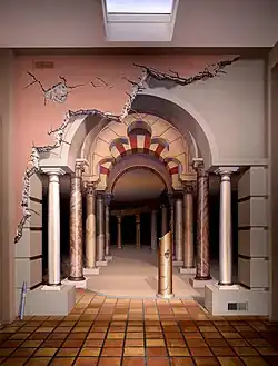 Colonnade en trompe-l'œil mural à Los Gatos, Californie.