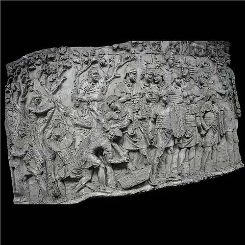 Avancée de l'armée romaine.