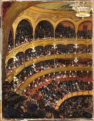 Concert Colonne (non daté), André Devambez (1867-1944), huile sur toile 72&nbsp;×&nbsp;55,3&nbsp;cm, Musée d'Orsay (Paris).