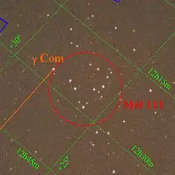 Image légendée de l'amas.