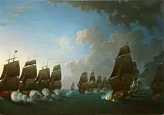 Combat de la Dominique, 17 avril 1780, Auguste-Louis de Rossel de Cercy, 1789 (Inv. 3 OA 11).