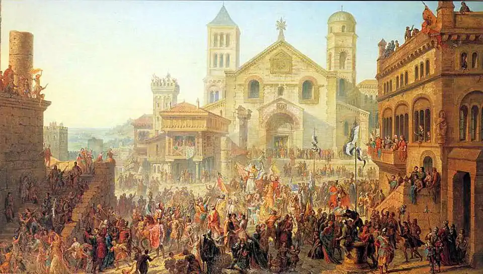 Commencement de la république messine. Élection du premier maître échevin Amolbert en 1055 (1862), huile sur toile, Metz, musée de la Cour d'Or.