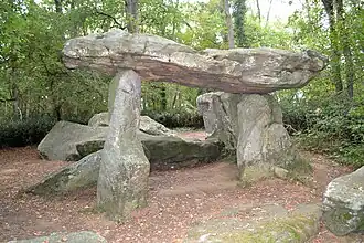 Le dolmen des Pierres-Folles dans un bois à proximité de Commequiers