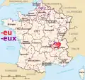 Terminaisons en -eu(x), au nord, elles ne sont pas issues de -acum.
