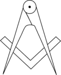 Le compas sur l'équerre, symbole des maîtres franc-maçons.
