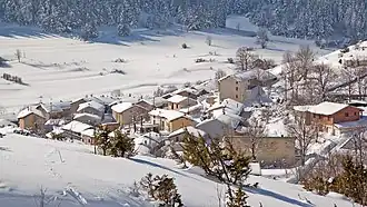 Le village sous la neige.