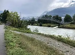 Rive du Rhône à Bex en 2022, à la frontière avec le Valais.