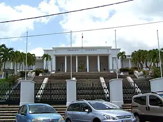 Le palais du conseil général de Guadeloupe, classé monument historique.
