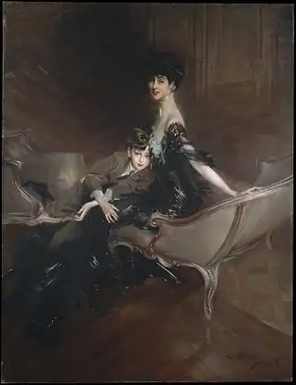 La duchesse de Marlborough et son fils Ivor par Boldini en 1906.