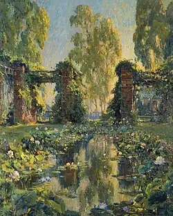 The Lotus Pool, El Encanto, Santa Barbara (vers 1921-1922) West Reading
