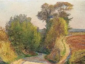 Un paysage au soleil couchant, vers 1900.