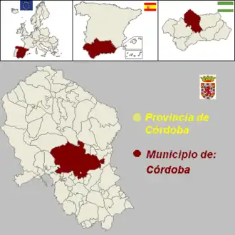 Localisation de Comarque de Cordoue