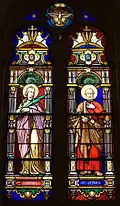 Vitraux représentant Sainte Sophie et Saint-Pierre
