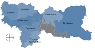 Corregimientos de la municipalité de Manizales.