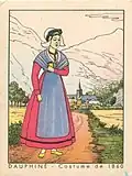 Costume féminin du Dauphiné (1860).