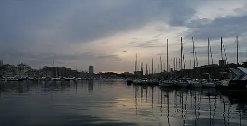 Coucher de soleil sur le vieux-port (Janvier 2020)