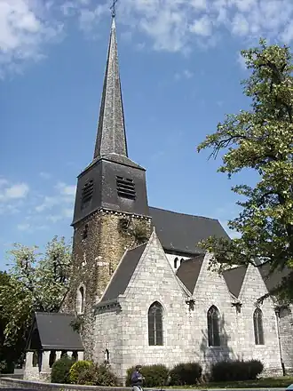 Église Saint-Laurent de Couillet datant du IXe&nbsp;siècle au XXe&nbsp;siècle.