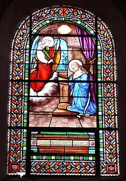 Vitrail de l'Annonciation de Jean Besseyrias de 1876