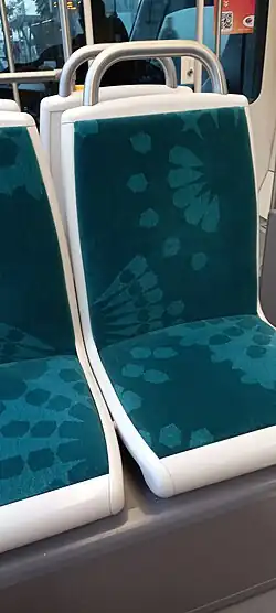 Couleur des sièges des nouvelles rames Citadis 302 pour le prolongement de la ligne 2.