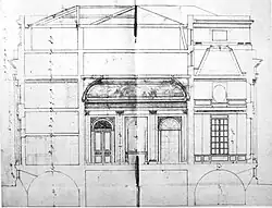 Coupe du château de Chaville, Étienne-Louis Boullée, AN. Vers 1764.