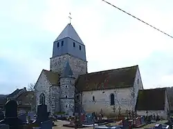 Église et cimetière.