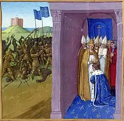 Le couronnement de Pépin le Bref, fo&nbsp;76.