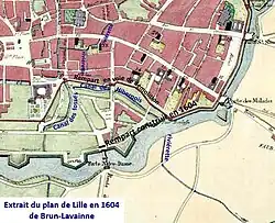 Rivériette et canal des Hibernois en 1604