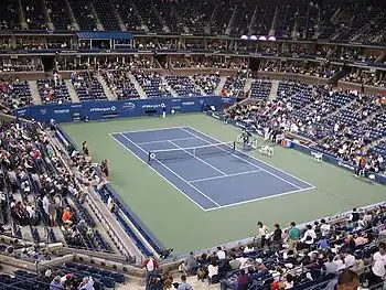 Le terrain de jeu du stade Arthur-Ashe.