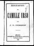 Couverture d'un livre biographique sur Camilla Urso.