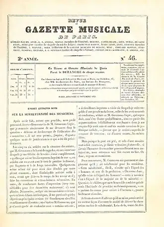 Image illustrative de l’article Revue et gazette musicale de Paris