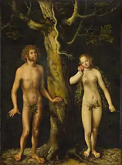 Adam et Ève, Lucas Cranach l'Ancien, vers 1510