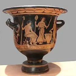 Cratère d'Apulie. Grande-Grèce Premier quart du IVe&nbsp;siècle