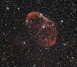 NGC 6888 en lumière visible par un astronome amateur.
