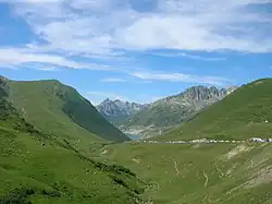 vue vers le sud-ouest à proximité du col.