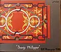 Gouache détail du tapis pour le paquebot Georges Philippar.