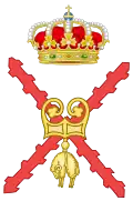Croix de Bourgogne couronnée et muni des insigne de l'ordre de la Toison d'or.