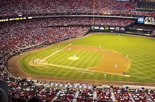 Match entre les Cubs de Chicago et les Cardinals de Saint-Louis au Busch Memorial Stadium le 14 septembre 2000.