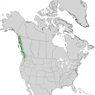 Description de l'image Cupressus nootkatensis range map 1.png.