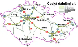 Réseau routier tchèque.
