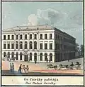 Palais Cziráky (lithographie de Carl Vasquez-Pinas von Löwenthal&nbsp;(de), 1837)
