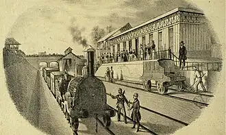 Le débarcadère de Koenigshoffen, en 1841.