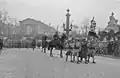 Le 46e&nbsp;RI défilé, drapeau en tête, lors des obsèques de Joffre le 7 janvier 1931.