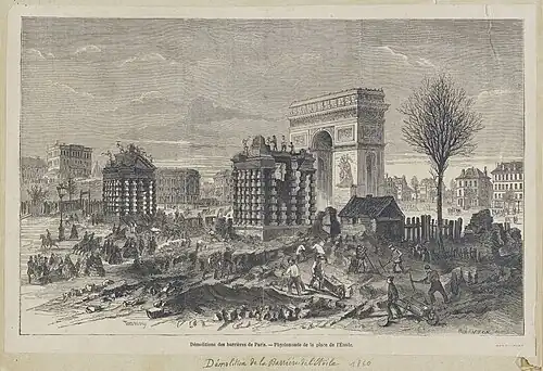 Démolition de la barrière de l'Étoile en 1860.