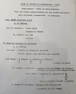 Réquisition du château dans sa totalité