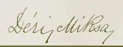 signature de Miksa Déri